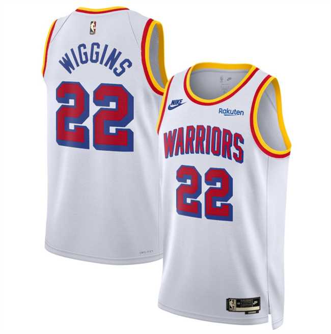 Men%27s Golden State Warriors #22 Andrew Wiggins White 2024-25 Classic Edition Stitched Jersey Dzhi